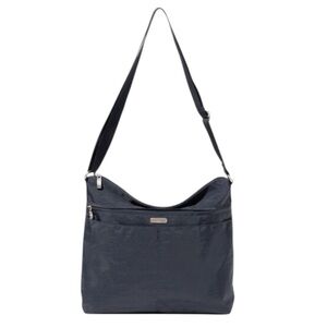 Baggalini Purse Crossbody Voyage Slip Pocket Hobo Bag Dark Grey Travel
